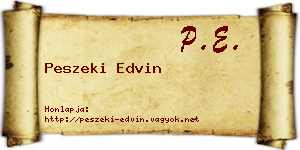Peszeki Edvin névjegykártya